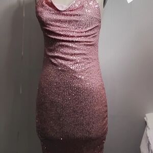 Fashion Nova Pink Bodycon Mini Dress Scoop Neck Sleeveless